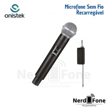 MICROFONE SEM FIO ONISTEK; RECARREGAVEL