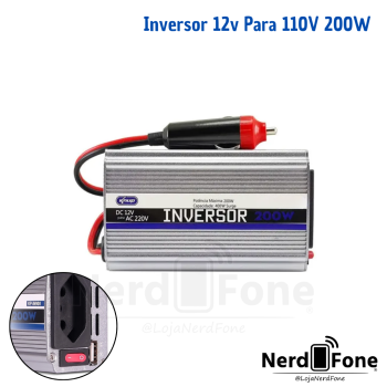 INVERSOR DE TENSAO 12V P/ 110V 200W KNUP