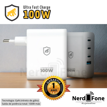 CARREGADOR ULTRA FAST CHARGE 4 EM 1 GSHIELD; MAX 100W