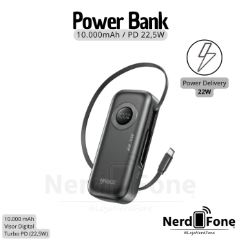 BATERIA PORTATIL TURBO 22,5W HR; 10.000mAh