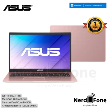 NOTEBOOK ASUS VIVOBOOK GO  ROSE PINK; DUAL CORE N4500, 128GB/4GB, 15,6“