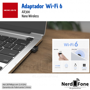 ADAPTADOR USB WI-FI AX300 MERCUSYS; DUAL BAND 2.4GHZ/5GHZ