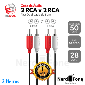 CABO DE AUDIO 2RCA x 2RCA 2METROS PCYES
