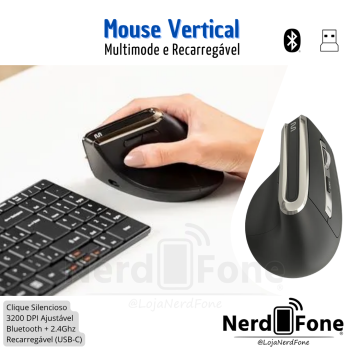 MOUSE VERTICAL MULTILASER; BLUETOOTH + 2.4GHZ