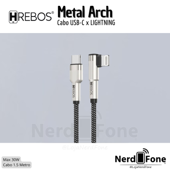 CABO USB-C x LIGHTNING  30W 1.5M 90° HREBOS