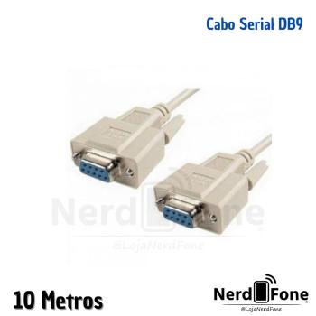 CABO SERIAL 10M RS232 DB9 x DB9