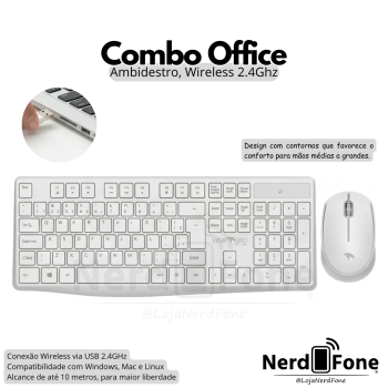 KIT TECLADO+MOUSE WIRELESS; VIPER PRO BRANCO CREATIVE