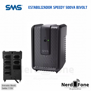 ESTABILIZADOR REV. SPEEDY 500VA ENT. BIVOLT E SAÍDA 115V SMS
