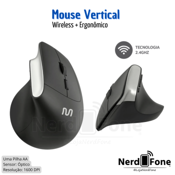 MOUSE S/ FIO VERTICAL MULTILASER 1600 DPI