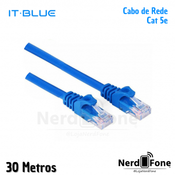 CABO DE REDE CAT 5e IT-BLUE; 30METROS