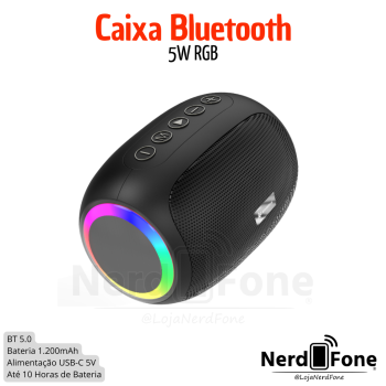 CAIXA BLUETOOTH RGB 5W PEINING