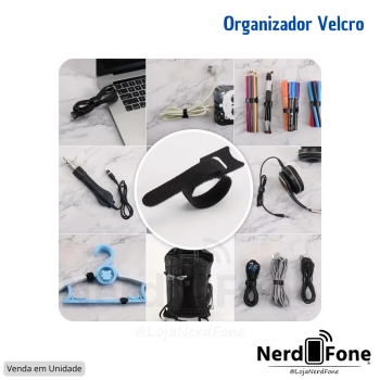 ORGANIZADOR DE CABOS EM VELCRO; UNIDADE