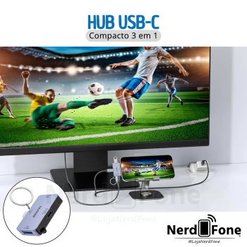 HUB USB-C 3 EM 1 BENFEI; HDMI/USB-A/PD100