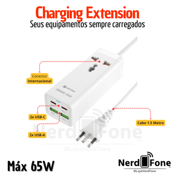 EXTENSÃO MULTIFUNCIONAL 65W PEINING