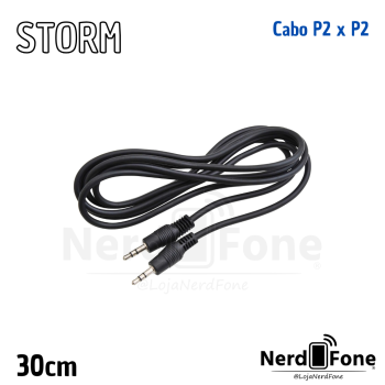CABO DE AUDIO P2 x P2 ESTEREO 30CM STORM