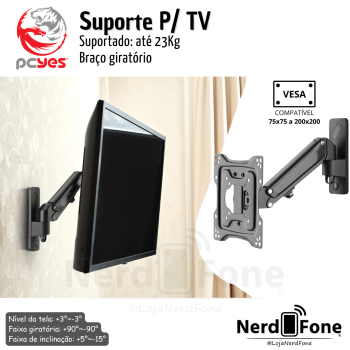 SUPORTE DE PAREDE COM MOLA PARA TV