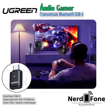 TRANSMISSOR USB-C ÁUDIO BLUETOOTH 5.3 UGREEN; APTX