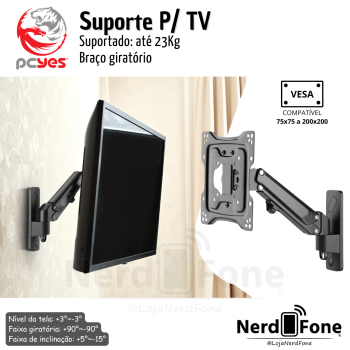 SUPORTE DE PAREDE COM MOLA PARA TV