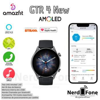 SMARTWATCH XIAOMI AMAZFIT GTR 4  NEW;  BLACK