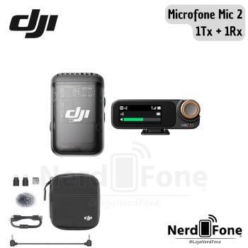 MICROFONE DJI MIC 2; (1 MIC + 1 RECEP)