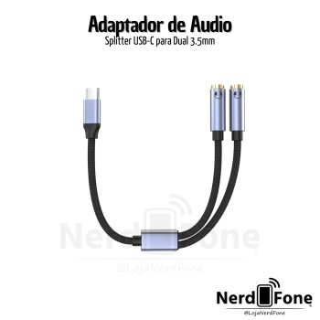 ADAPTADOR USB-C x  AUDIO 3.5MM DUAL P2 HR