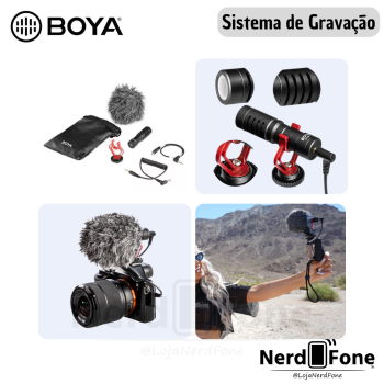 MICROFONE CARDIOID BOYA; PLUG 3.5MM