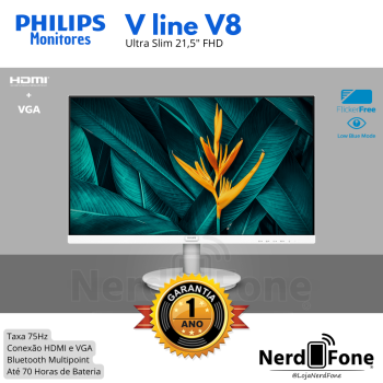 MONITOR V LINE 21,5 PHILIPS BRANCO