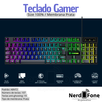 TECLADO GAMER FULLSIZED FK; FEARLESS 100