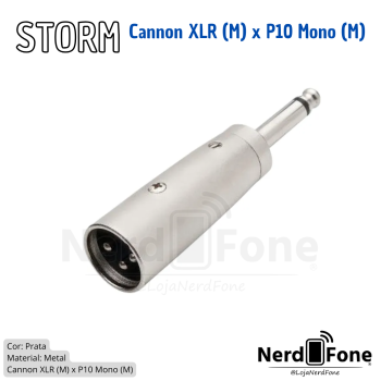 ADAPTADOR CANNON XLR (M) x P10 MONO (M) STORM