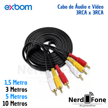 CABO DE VIDEO 3RCA x 3RCA EXBOM
