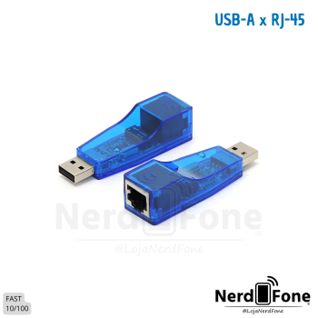 ADAPTADOR USB 2.0 x REDE RJ45;  FAST ETHERNET STANDARD