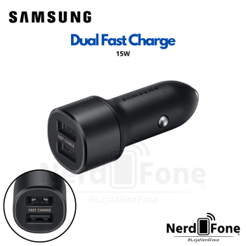 CARREGADOR VEICULAR 2 USB 15W SAMSUNG