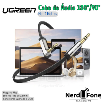 CABO DE ÁUDIO 3.5MM P2 2M 180°/90° UGREEN