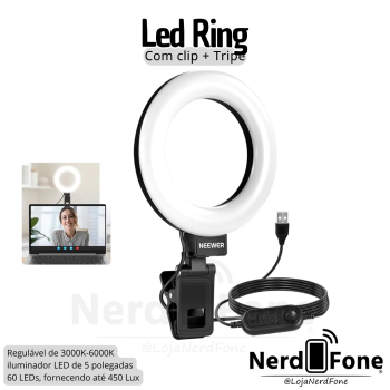 RING LIGHT 360º 10W; NEEWER C/ CLIP