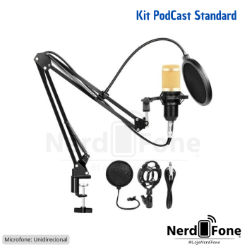 KIT DE MICROFONE PARA PODCAST CONDENSADOR TOMATE