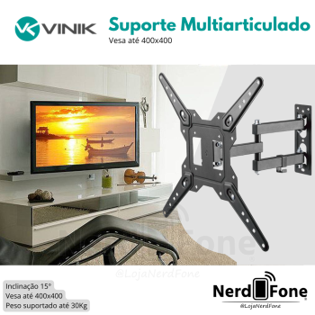 SUPORTE P/ TV C/ INCLINAÇÃO VINIK / VESA 400x400; FULL MOTION