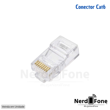 PLUG RJ45 CAT6 8X8; VENDA EM UNIDADE