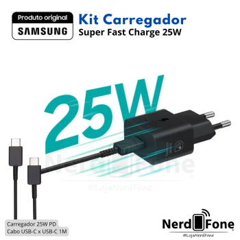 KIT CARREGADOR SAMSUNG 25W
