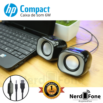 CAIXA DE SOM 6W P2/USB HP / BLACK