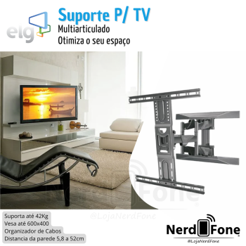SUPORTE P/ TV ARTICULADO ELG; VESA ATÉ 400x600