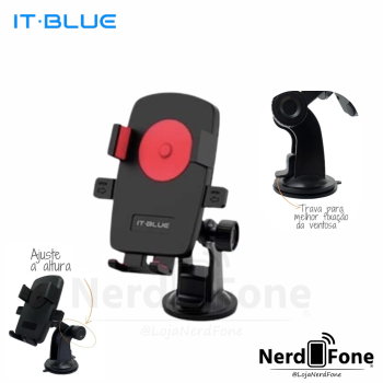 SUPORTE P/CELULAR BASE SILICONE VENTOSA IT-BLUE