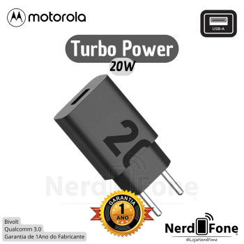 FONTE CARREGADOR MOTOROLA TURBO POWER 20W USB A