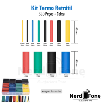 Espaguete Isolante / Tubo Termo Retratil 530 Pecas + Caixa