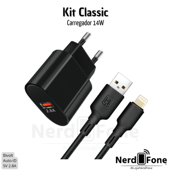 KIT CARREGADOR IOS 14W HR; CABO 1M USB-A x LIGHTNING