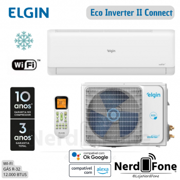 AR-CONDICIONADO SPLIT ECO INVERTER II CONNECT; 12.000 BTUS R32 WI-FI, ELGIN FRIO - 220V