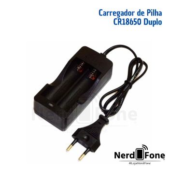 CARREGADOR DUPLO DE PILHA 18650