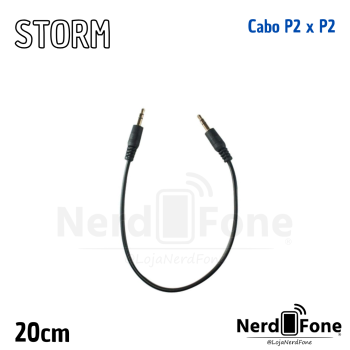 CABO DE AUDIO P2 x P2 ESTEREO 20CM STORM