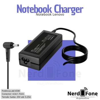 FONTE CARREGADOR NOTEBOOK 20V 3.25A 65W 4.0x1.7MM FK