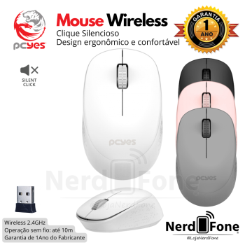 MOUSE WIRELESS 2.4GHZ PCYES SILENT CLICK