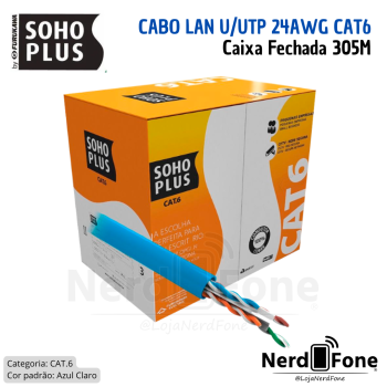 CAIXA CABO DE REDE U/UTP CAT6 24AWG; FURUKAWA AZUL